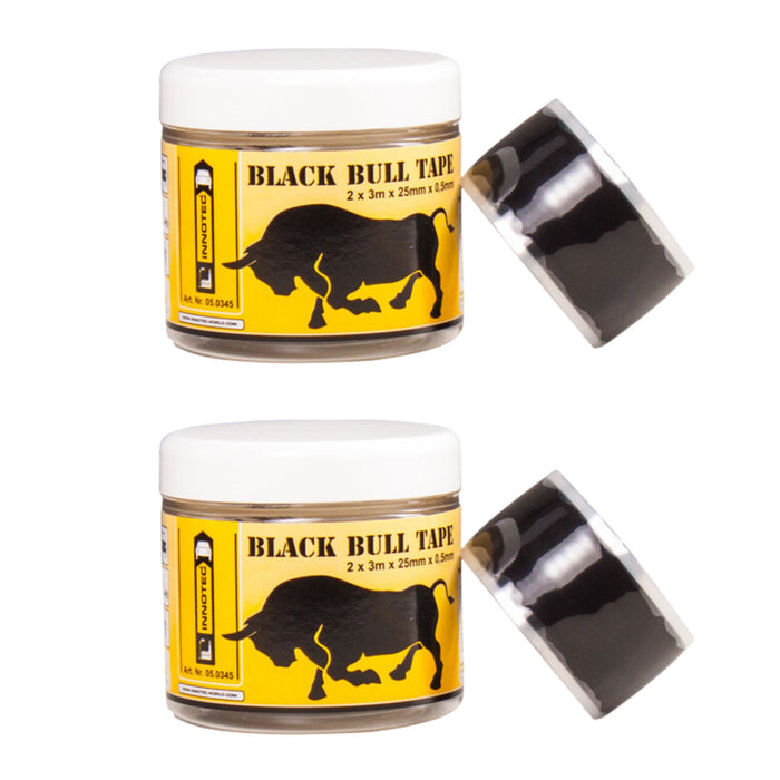 Innotec Black Bull Tape - Schwarz, 25 mm breit x 0,5 mm stark, 2er-Set, Artikelnummer 1663-25