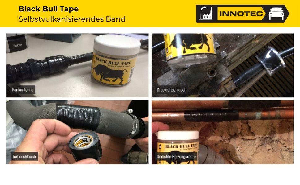 Innotec Black Bull Tape – Selbstvulkanisierendes Band – Produktvorteil und Anwendung 6