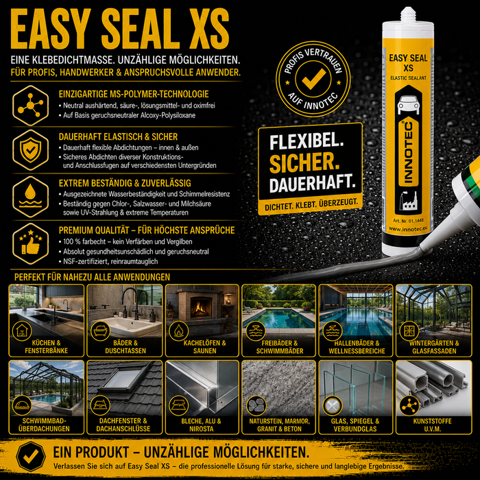 Innotec Easy Seal XS – Premium Silikondichtmasse – Produktvorteil und Anwendung 1