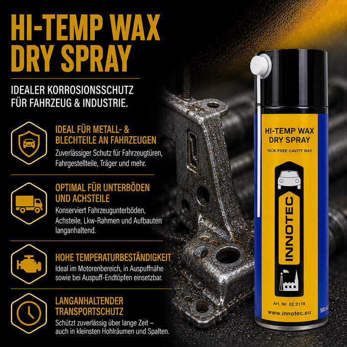 Innotec Hi-Temp Wax Dry Spray – Unterboden- & Hohlraumkonservierung – Produktvorteil und Anwendung 3