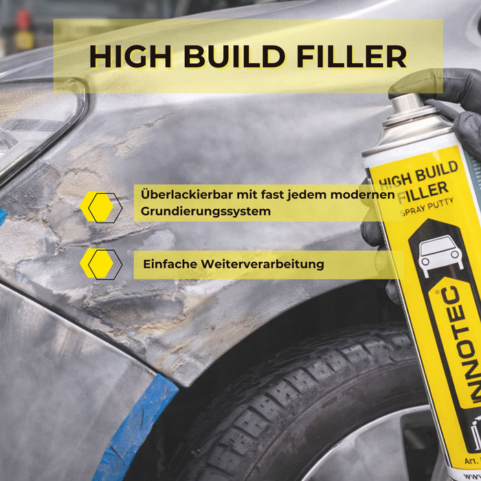 Innotec High Build Filler – Schnelltrocknende Spritzspachtel – Produktvorteil und Anwendung 1