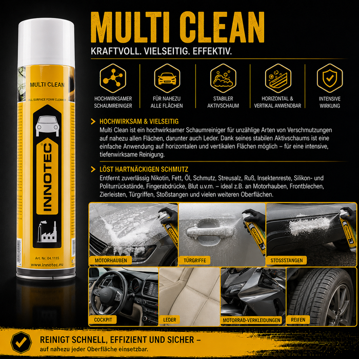 Innotec Multi Clean – Universal Schaumreiniger – Produktvorteil und Anwendung 2