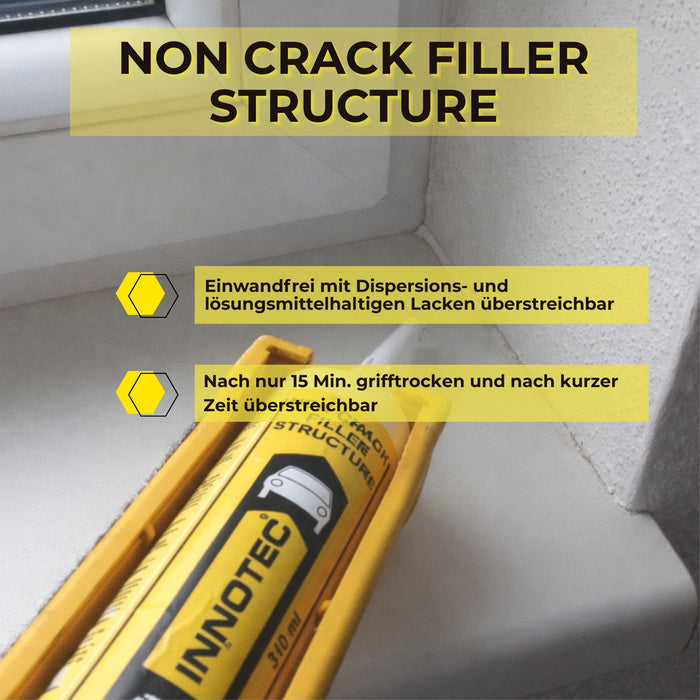 Innotec Non Crack Filler Structure – Acryl-Dichtmasse mit Kornstruktur – Produktvorteil und Anwendung 2