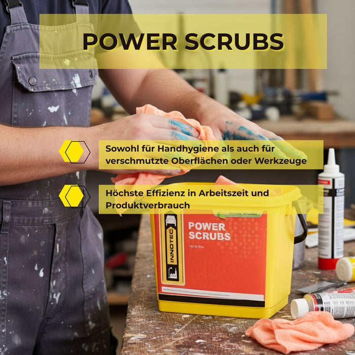 Innotec Power Scrubs – (Hand-) Reinigungstücher – Produktvorteil und Anwendung 1