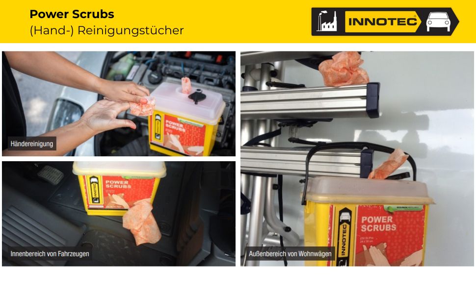 Innotec Power Scrubs – (Hand-) Reinigungstücher – Produktvorteil und Anwendung 6