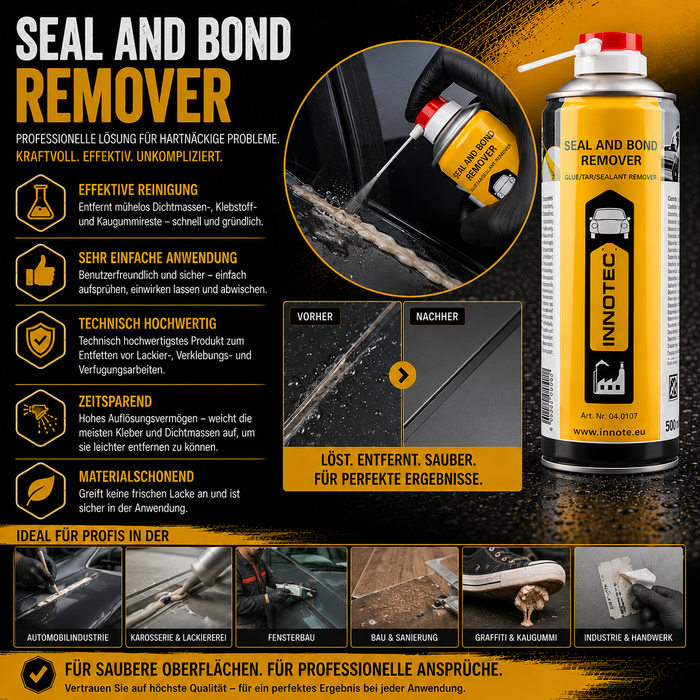 Innotec Seal and Bond Remover – Klebstoff- & Dichtmassenentferner – Produktvorteil und Anwendung 1