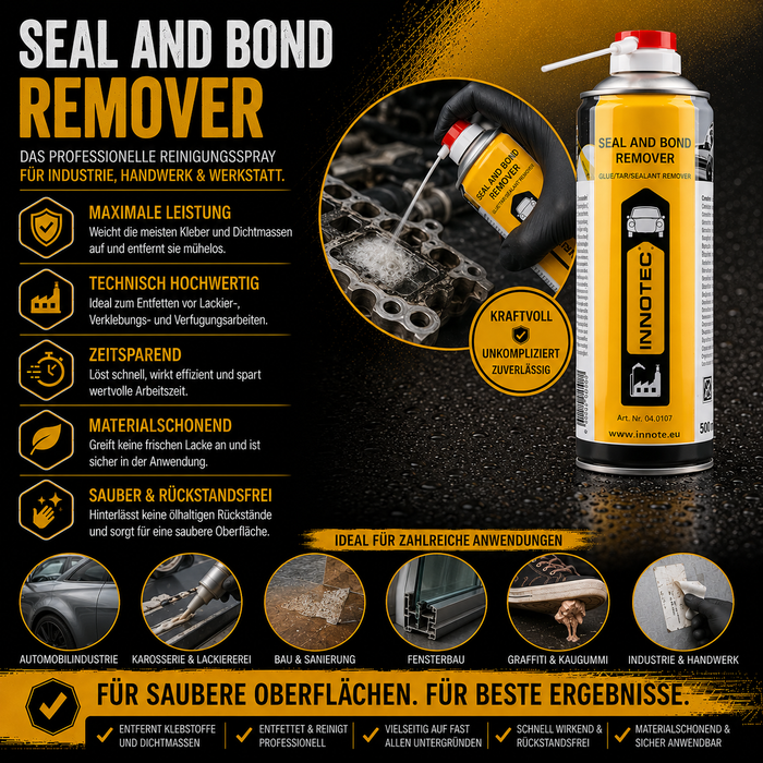Innotec Seal and Bond Remover – Klebstoff- & Dichtmassenentferner – Produktvorteil und Anwendung 2