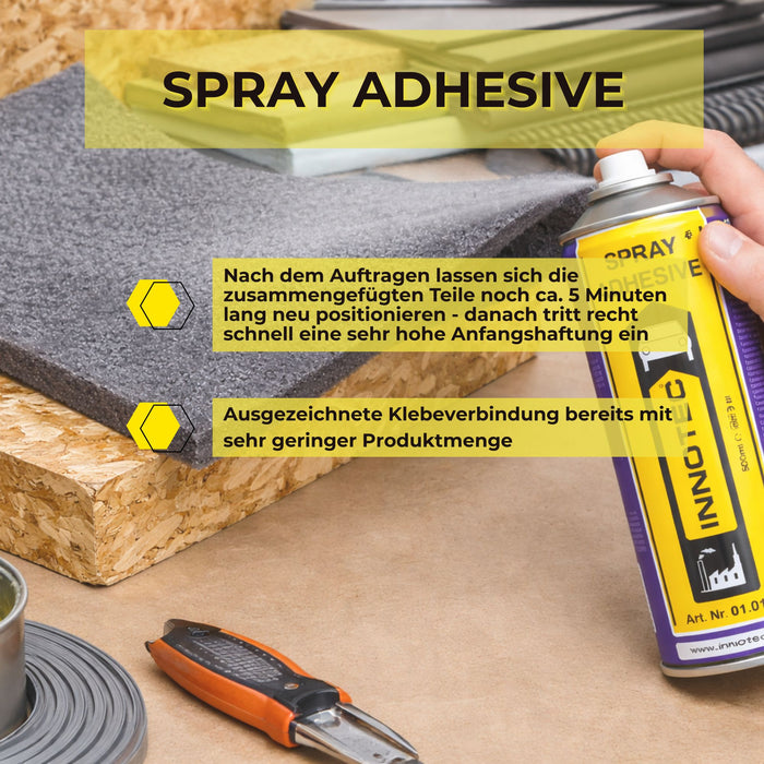 Innotec Spray Adhesive – Transparenter Sprühkleber – Produktvorteil und Anwendung 1