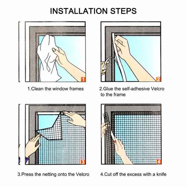 Schneidbarer Mückenschutz zum Aufkleben (150 x 200cm) Universal (3 uds) (Refurbished D)