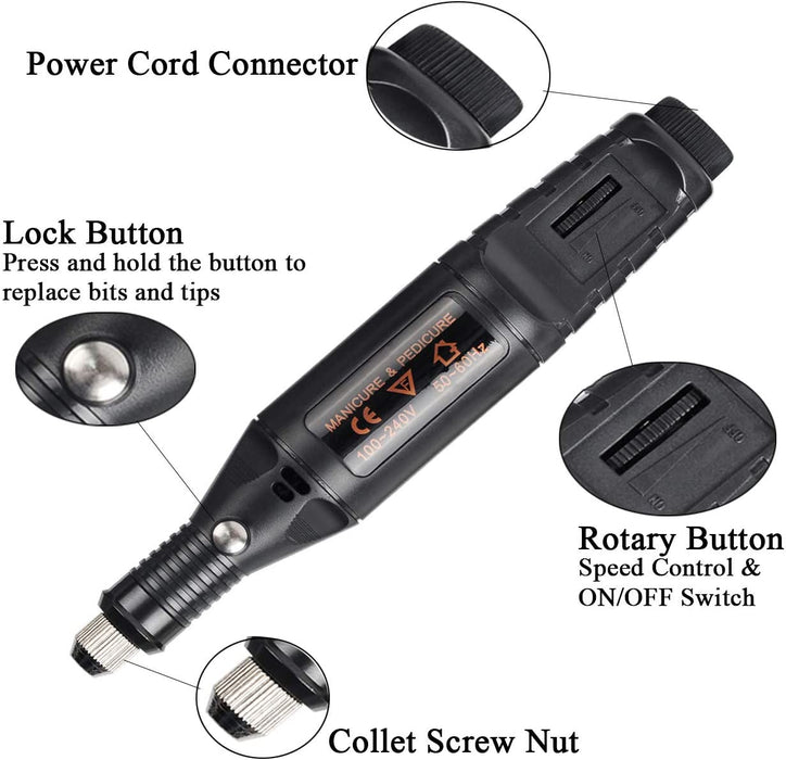 108 Pcs Gravierwerkzeugsatz, Multifunktionaler Gravurstift DIY Drehwerkzeug für Schmuck Glas Holz Metall mit Anreißer, 82 Zubehör und 24 Schablonen