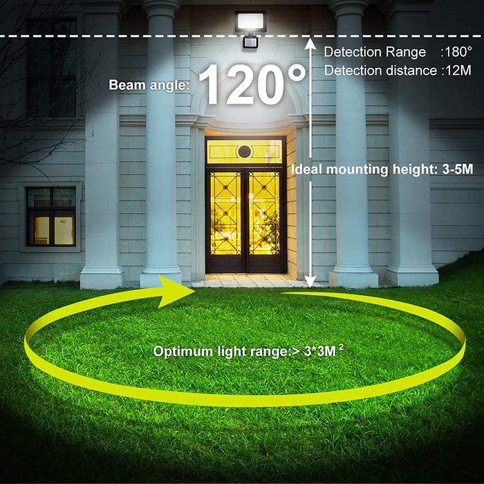 10W LED Strahler mit Bewegungsmelder 850LM 6500K Superhell Außenstrahler LED Fluter IP66 Wasserdicht Flutlichtstrahler Aluminium Scheinwerfer Licht