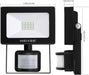 10W LED Strahler mit Bewegungsmelder 850LM 6500K Superhell Außenstrahler LED Fluter IP66 Wasserdicht Flutlichtstrahler Aluminium Scheinwerfer Licht