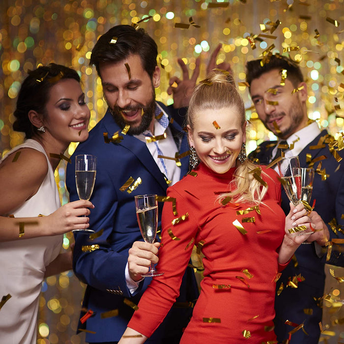 10 x Party Popper 40 cm im Konfettikanonen Set, Konfetti Bombe für Hochzeit und Geburtstag, Konfetti Shooter 6-8 m Effekthöhe, Gold metallic