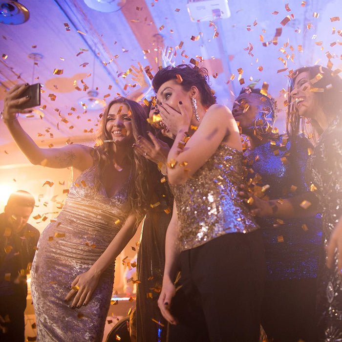 10 x Party Popper 40 cm im Konfettikanonen Set, Konfetti Bombe für Hochzeit und Geburtstag, Konfetti Shooter 6-8 m Effekthöhe, Gold metallic