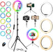 12.6 Zoll Ringlicht mit Stativ Handy, Tisch LED Ring Light/150cm Kamera Handystativhalter mit Ringleuchte für YouTube, Selfie, Makeup, Tik Tok