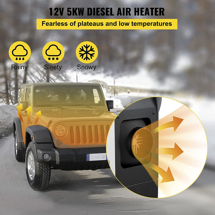 12V Diesel Lufterhitzer, 5KW Standhezung Diesel, Luft Standhezung, Dieselheizung 1 Luftauslass, Air Diesel Heizung mit Schalldämpfer, Air Standheizung