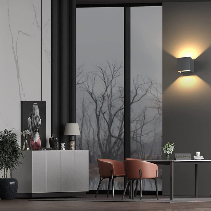 12W LED Wandbeleuchtung  dekorative Wandlampen,Moderne Wandleuchte,IP 65 LED Wandleuchten im Innen und Außenbereich, Dunkelgrau
