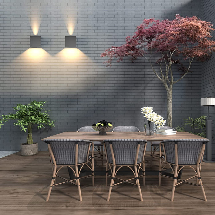 12W LED Wandbeleuchtung  dekorative Wandlampen,Moderne Wandleuchte,IP 65 LED Wandleuchten im Innen und Außenbereich, Dunkelgrau