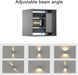 12W Wandleuchte IP65 Wandlampe,Einstellbarer Lichtstrahl Wandbeleuchtung aus Aluminium,Grau,Warmweiß,1 Stück
