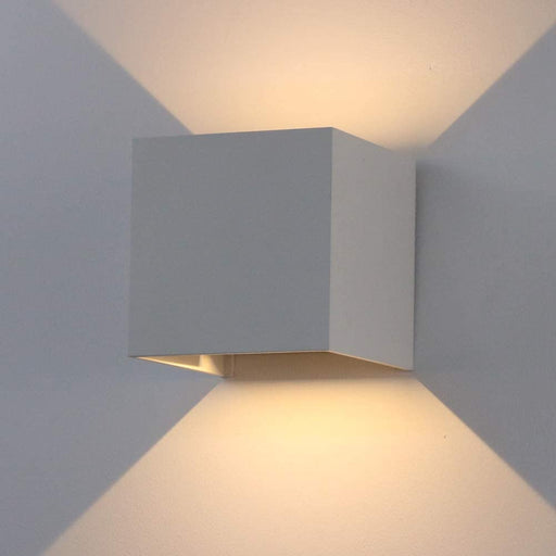 12W Wandleuchte IP65 Wandlampe,Einstellbarer Lichtstrahl Wandbeleuchtung aus Aluminium,Grau,Warmweiß,1 Stück