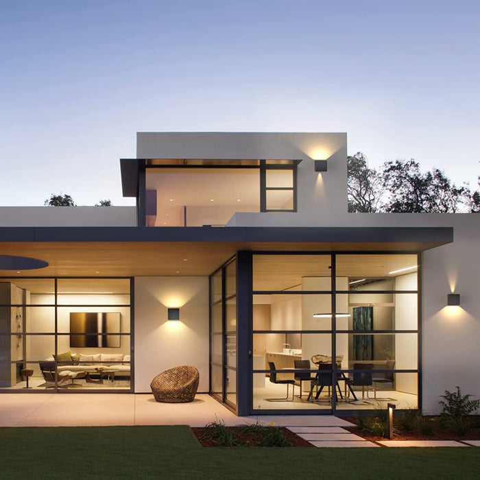 12W Wandleuchte Warmweiß Led Innen Außen Badezimmer Wandstrahler Wandlampe Wandbeleuchtung für Schlafzimmer, Wohnzimmer,IP65,Schwarz