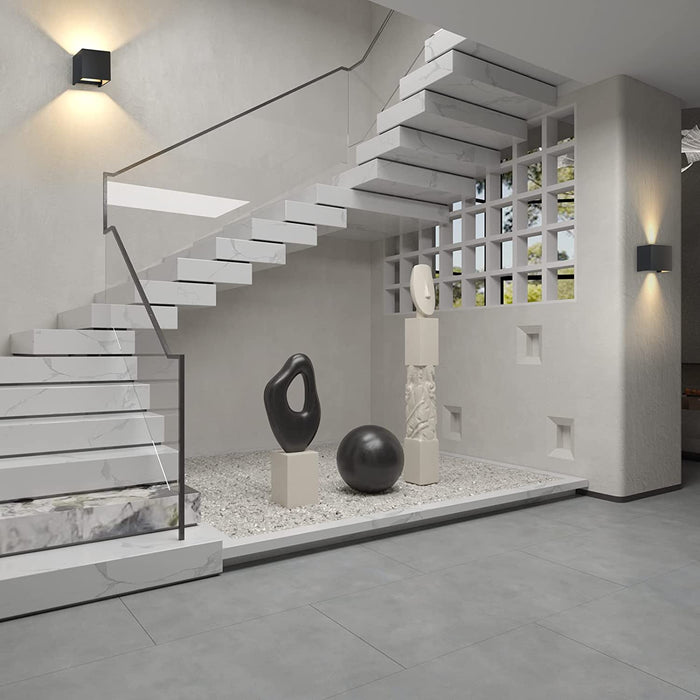 12W Wandleuchte Warmweiß Led Innen Außen Badezimmer Wandstrahler Wandlampe Wandbeleuchtung für Schlafzimmer, Wohnzimmer,IP65,Schwarz