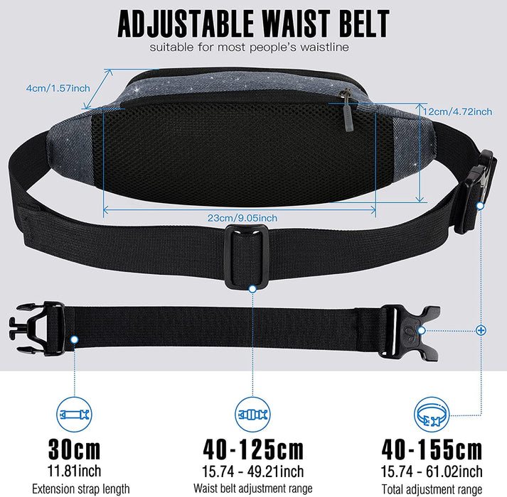 Bauchtasche Gürteltasche Hüfttasche Sport Wasserdicht Stylisch Nylon Klein Unisex Grün Hip Bum Waist Fanny Pack für Outdoor Reise Wandern 