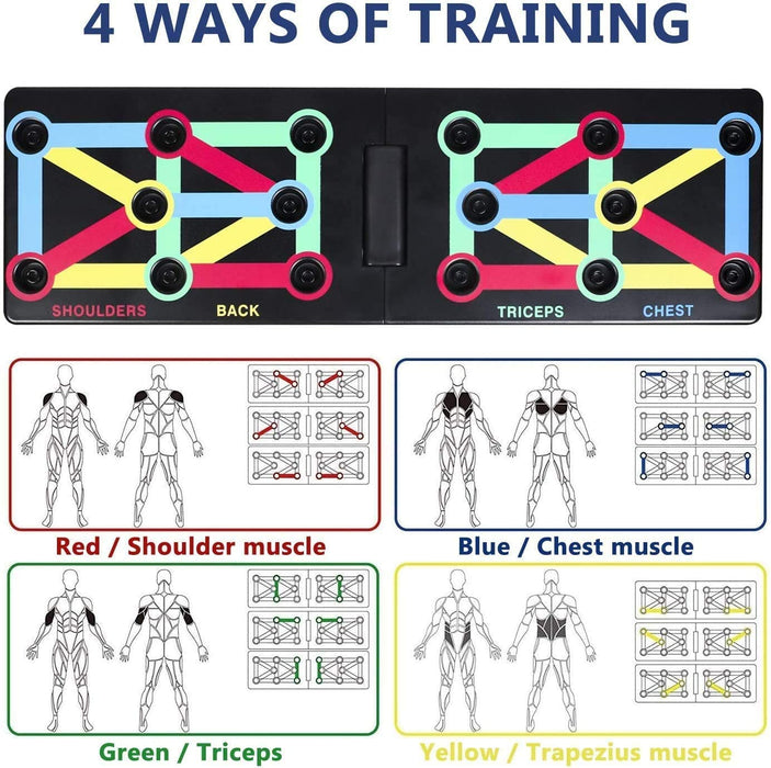 12 in 1 Faltbare Push Up Rack Board mit Handgriff für Muskeltraining Effektiv Formen