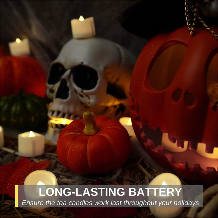 12 LED Teelichter mit Timer, 6 Stunden an und 18 Stunden aus, 3.6 x 3.6 cm elektrische flackernde batteriebetriebene Kerzen, warme weiße