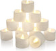 12 LED Teelichter mit Timer, 6 Stunden an und 18 Stunden aus, 3.6 x 3.6 cm elektrische flackernde batteriebetriebene Kerzen, warme weiße