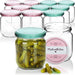 12x Einmachgläser mit Schraub-Deckel"Made with love" in grün und rosa - TO Ø 82 mm - bis zu ca. 425 ml