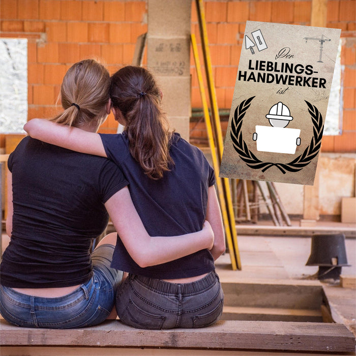 Meilensteinkarten Hausbau mit Grußkarte - Geschenk für Bauherr & Bauherrin - Meilensteinkarten als Bautagebuch für Häuslebauer, kreative Geschenkidee