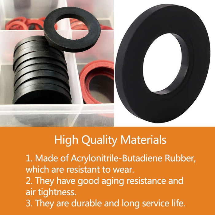 141 Stück Dichtungsring Sortiment Gummidichtungen, 18 Größen Fiberringe Unterlegscheibe O-Ringe Dichtringe im Set für die Anwendung im Sanitärbereich