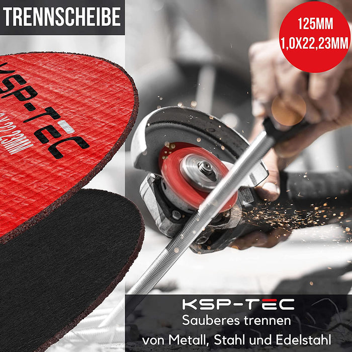 15 Trennscheiben 125x1,0mm [MIT SCHUTZBRILLE UND GEHÖHRSCHUTZ] 2 Fächerscheiben, 1 Flexscheibe Stein│ für Stahl, Edelstahl und Stein