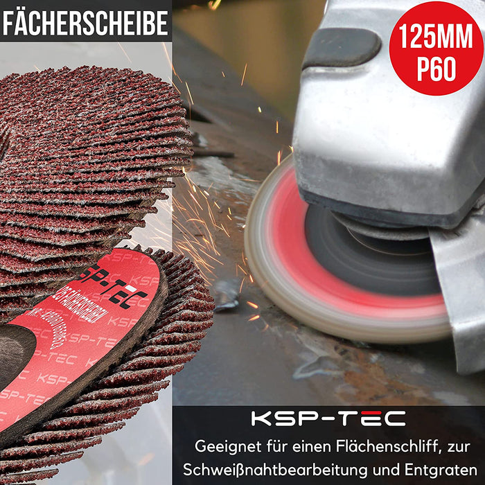 15 Trennscheiben 125x1,0mm [MIT SCHUTZBRILLE UND GEHÖHRSCHUTZ] 2 Fächerscheiben, 1 Flexscheibe Stein│ für Stahl, Edelstahl und Stein