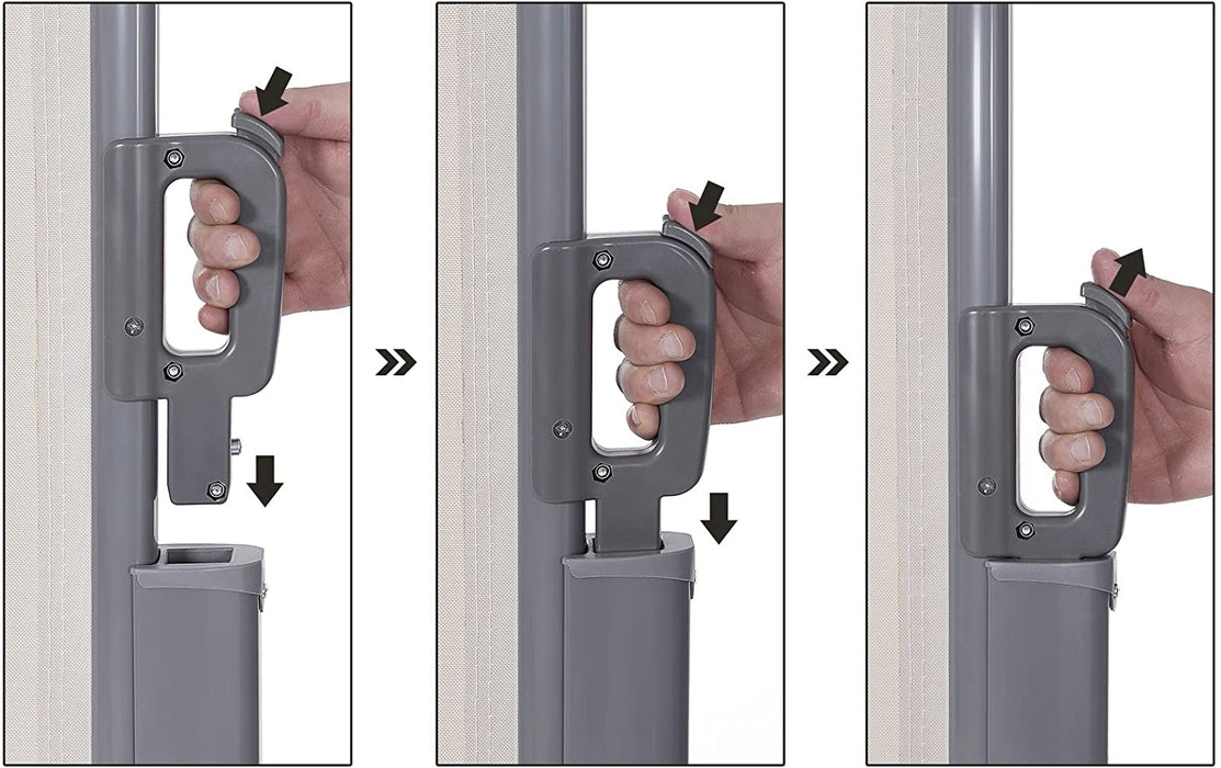 Doppelseitenmarkise, ausziehbar, 1,8 x 6 m (H x L), ausziehbare Seitenmarkise, Sichtschutz, Sonnenschutz, Seitenrollo, für Balkon, Terrasse und Garten