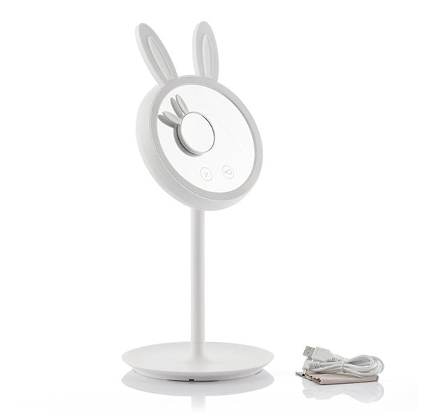 Kosmetikspiegel mit LED Beleuchtung - inkl. Magnetischer Mini-Spiegel mit 7-facher Vergrößerung- Wiederaufladbar - 2 LED (Warmweiß, Kaltweiß) - Spiegel mit Beleuchtung