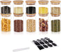 200ML + 300ML Vorratsdosen Glas 10er Set, Versiegeltes Gewurzglas aus Glas mit Bambusdeckel, Kuche Glasbehalter Glasdose, MEHRWEG