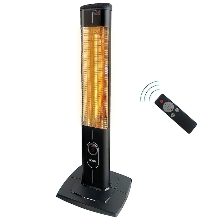 2300 Watt Stand Heizstrahler | 4 Heizstufen mit Fernbedienung | Kohlenstoff Infrarotstrahler für Innen- & Außenbereich | Terrassenstrahler