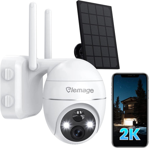 2K Überwachungskamera Aussen Akku mit Solarpanel, PTZ WALN Kamera,PIR Bewegungsmelder, 355°/120° Schwenkbar,Nachtsicht,4DB 