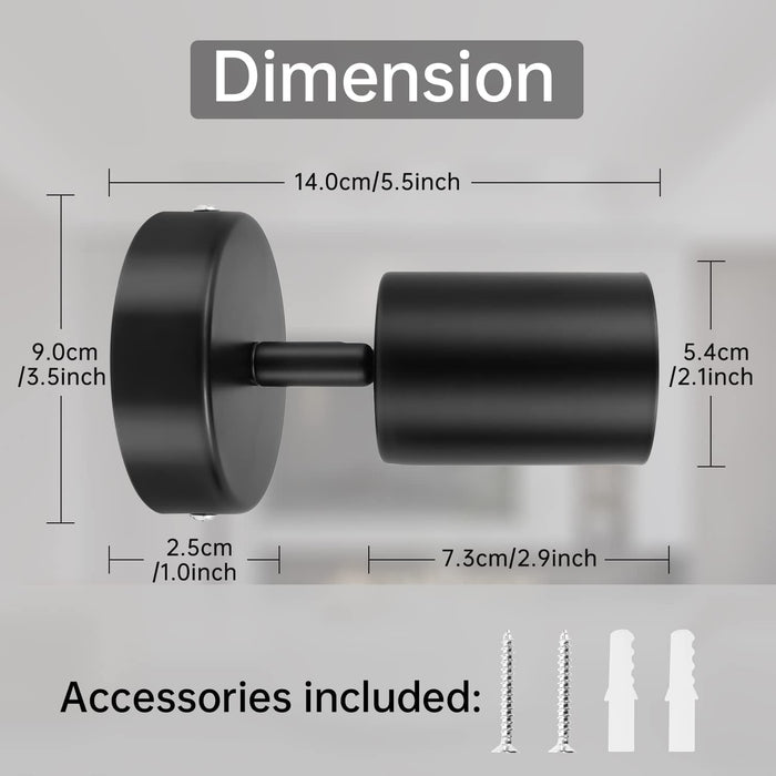 2er Led Deckenstrahler Schwenkbar 350°, Deckenstrahler 1 Flammig Schwarz GU10, LED Wandstrahler mit Strahler Deckenspot, Spotlight Lampe