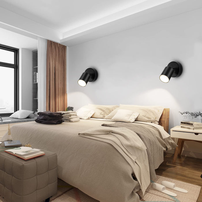 2er Led Deckenstrahler Schwenkbar 350°, Deckenstrahler 1 Flammig Schwarz GU10, LED Wandstrahler mit Strahler Deckenspot, Spotlight Lampe