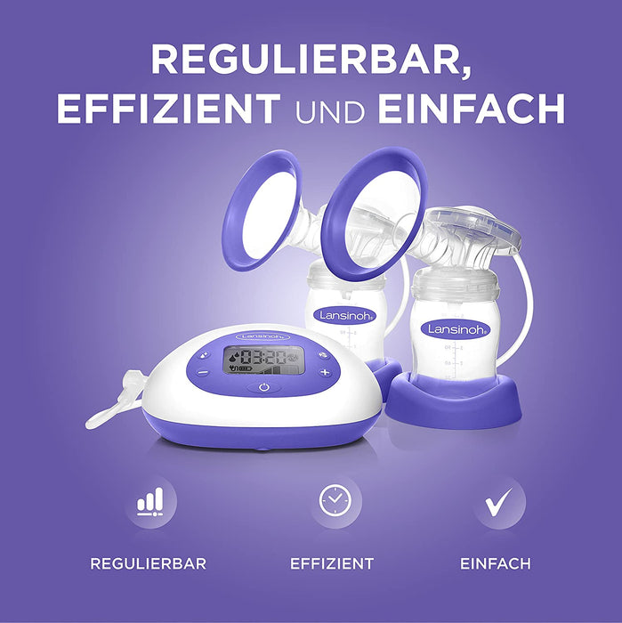 2in1 Elektrische Milchpumpe - beleuchtetes LCD-Display - ein- oder beitseitiges Abpumpen - individuell einstellbar - mehr Milch in kürzerer Zeit
