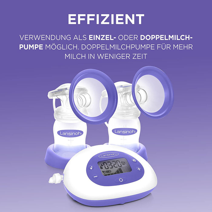 2in1 Elektrische Milchpumpe - beleuchtetes LCD-Display - ein- oder beitseitiges Abpumpen - individuell einstellbar - mehr Milch in kürzerer Zeit