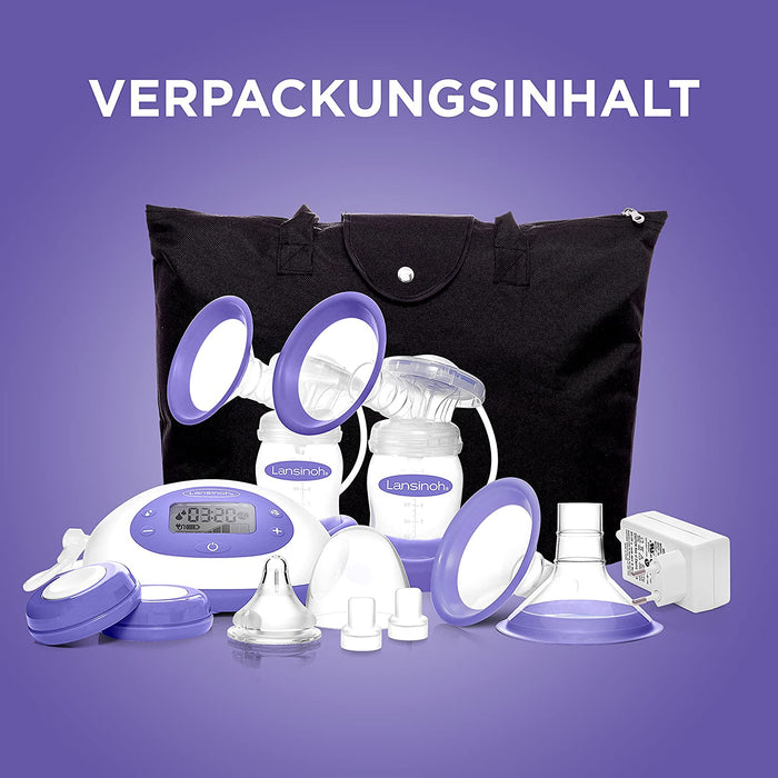 2in1 Elektrische Milchpumpe - beleuchtetes LCD-Display - ein- oder beitseitiges Abpumpen - individuell einstellbar - mehr Milch in kürzerer Zeit