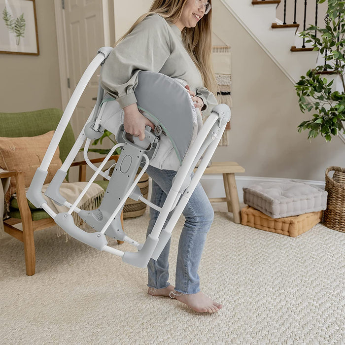 2 in 1 zusammenklappbare Schaukel und Sitz mit Vibration, Melodien, fünf Schaukeleinstellungen und USB Anschluss