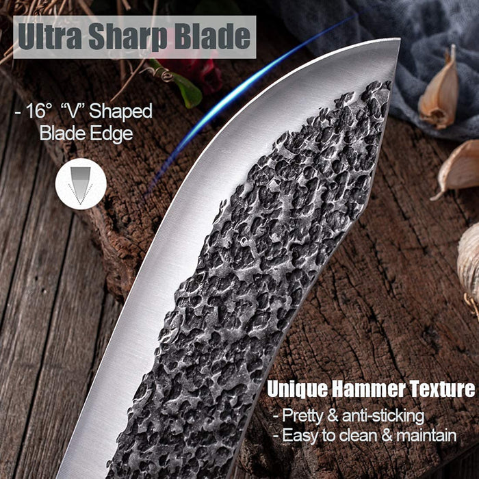 30cm Profi Fleischmesser Scharfes Küchenmesser Kochmesser Grillmesser Hackmesser Damastmesser für das Grillen Camping Outdoor-Aktivitäten