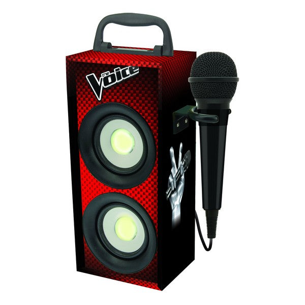 Bluetooth Lautsprecher mit Karaoke Mikrofon La Voz Lichter Schwarz/Rot 4W (Refurbished B)