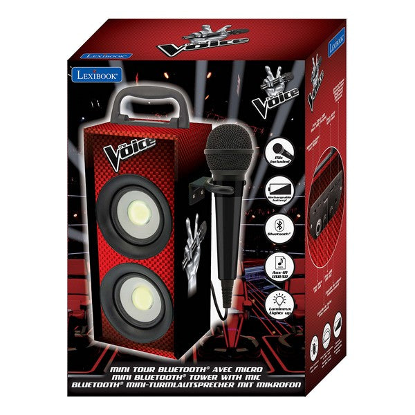 Bluetooth Lautsprecher mit Karaoke Mikrofon La Voz Lichter Schwarz/Rot 4W (Refurbished B)