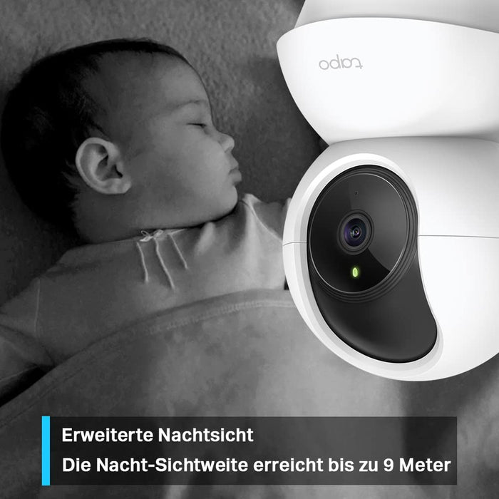 360°-WLAN-Überwachungskamera für den Innenbereich, FHD 1080P, Nachtsicht, Bewegungserkennung, Zwei-Wege-Audio, kompatibel mit Alexa und Google Assistant, für Babys/Haustiere